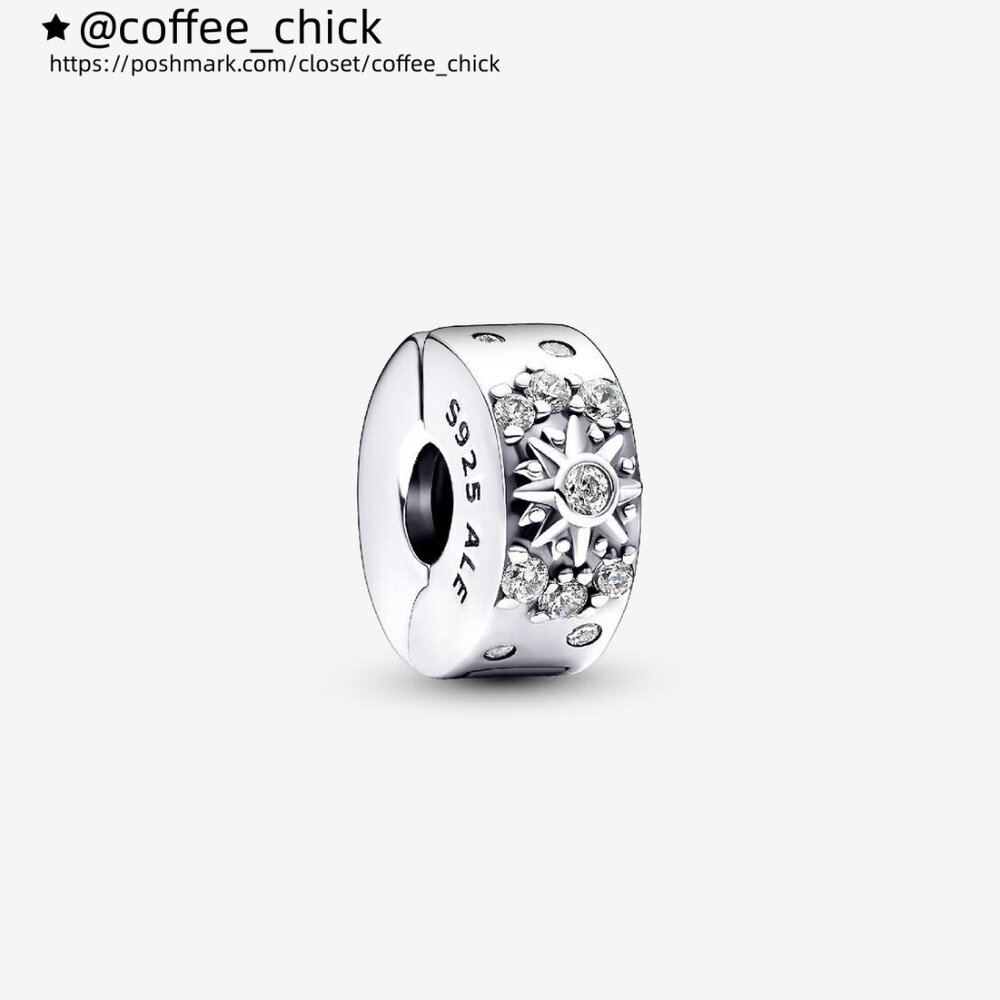 Pandora Sparkling Sun & Crescent Moon Clip Charm